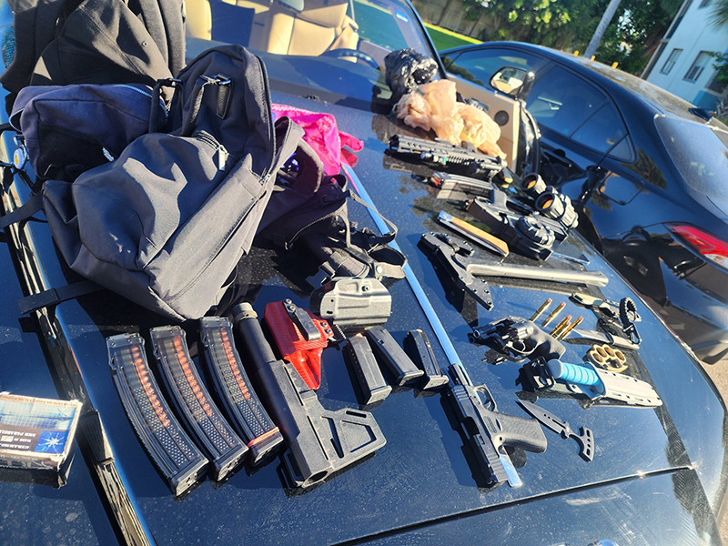 Guns inside vehicle
