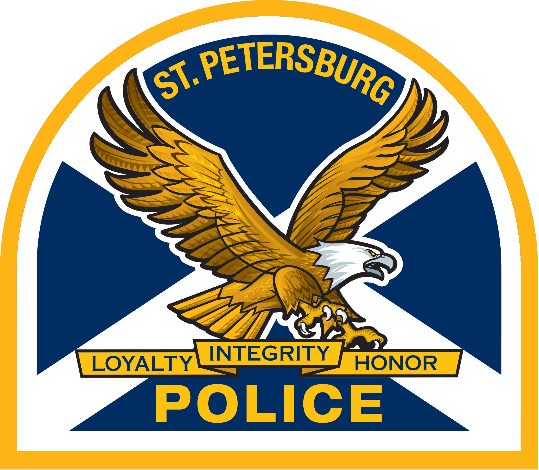 St. Petersburg Police patch. Loyalty, Integrity, Honor.